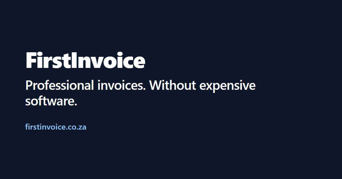 FirstInvoice | Fast invoicing for South African small businesses